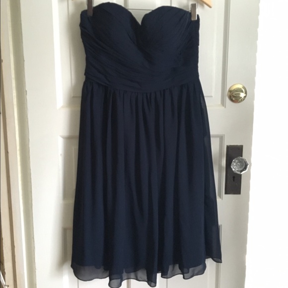 Navy blue chiffon cocktail/bridesmaid dress