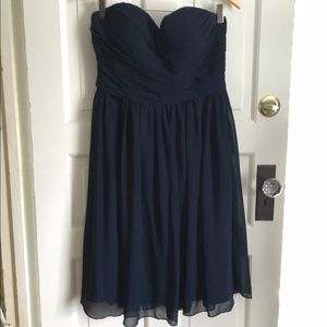 Navy blue chiffon cocktail/bridesmaid dress