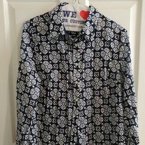Talbots navy button down shirt