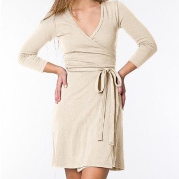 American apparel wrap dress Caramel