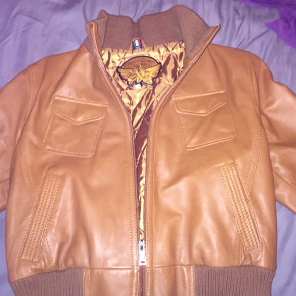 Leather bomber