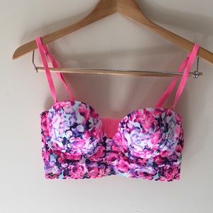 Floral Print Bustier Bra
