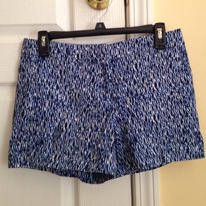 Blue & white patterned shorts