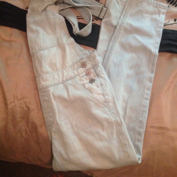 Light wash overalls