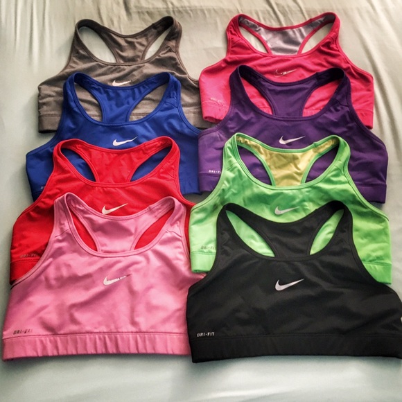 Lot of 8 Nike Pro Dri-Fit sports bras - Sz L