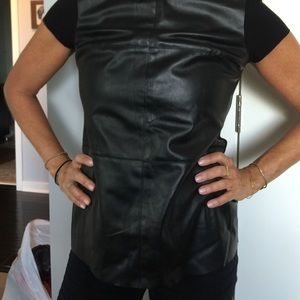 Vince camuto leather tee!