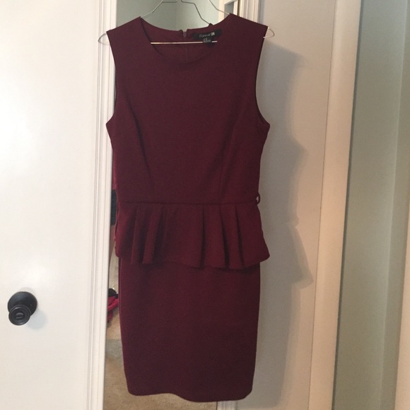 Maroon peplum dress