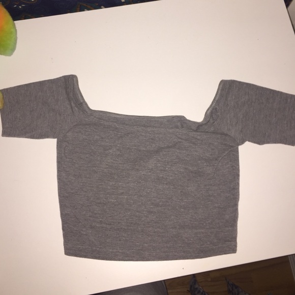 American Apparel grey off the shoulder crop top