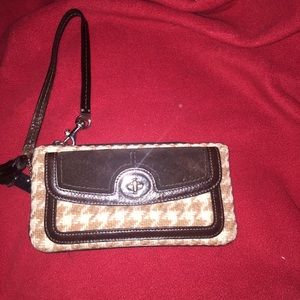 Coach brown wristlet
