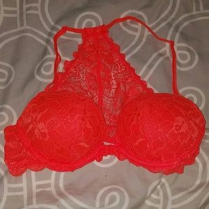 Pink Victoria Secret bra. Bright coral color