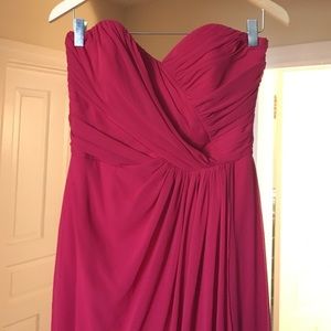 Red chiffon formal gown