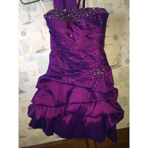 Cindy Homecoming Dress, purple with beading