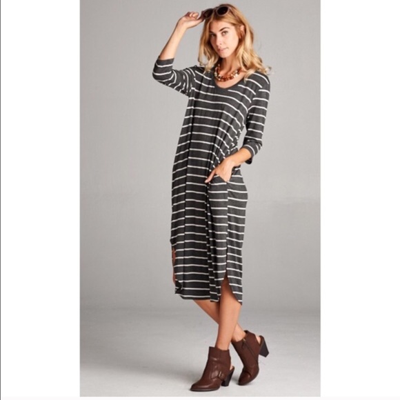 Casual Striped Maxi Dress - Picture 2 of 2