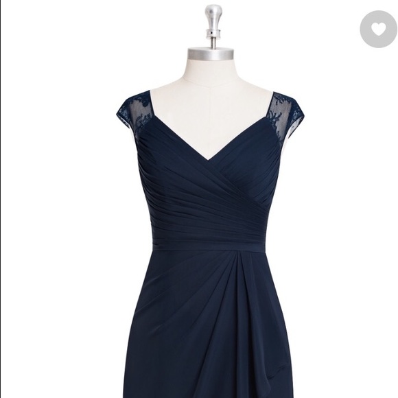 Azazie Fawne Bridesmaid Dress in Dark Navy