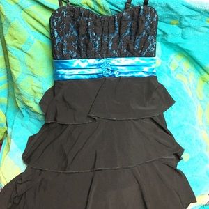 Black and blue homecoming dress