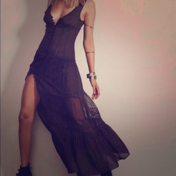 Free People Victoria Buttonfront Maxi Dress