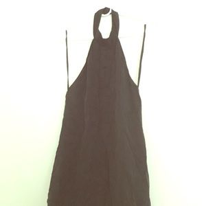Backless black long dress