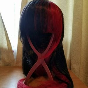 Cosplay red and black wig