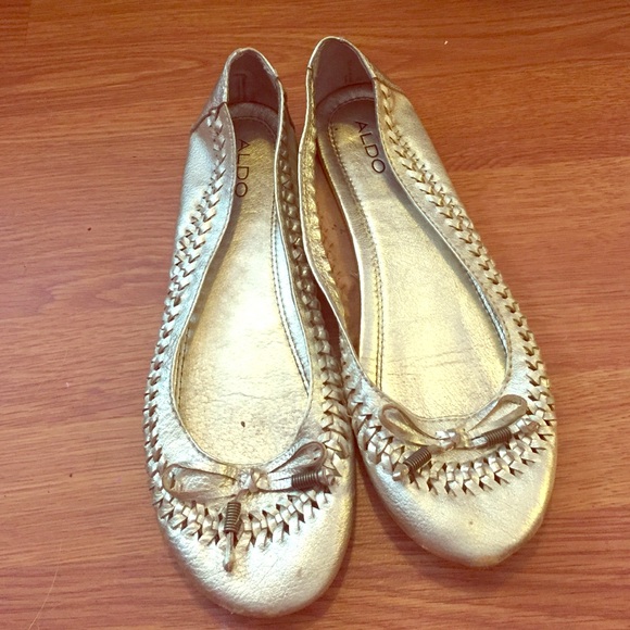 Gold Aldo Ballet flats