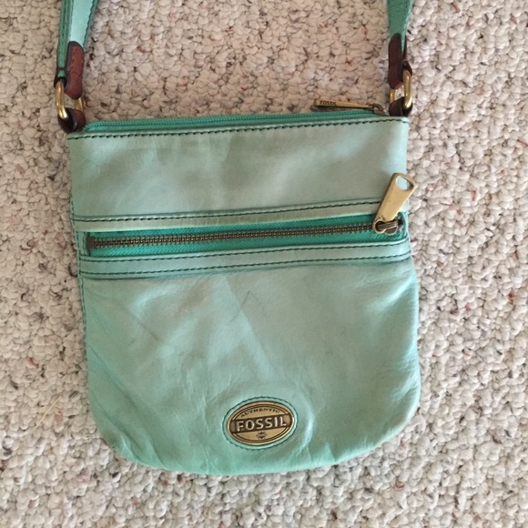 Mint/sea foam fossil crossbody