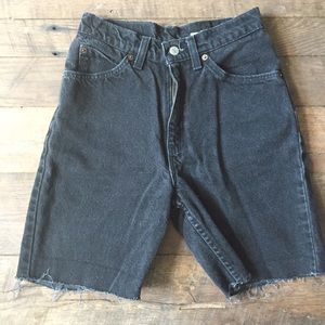 Vintage Levi's black high waisted jean shorts