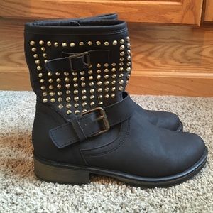 JustFab Studded Ankle Booties