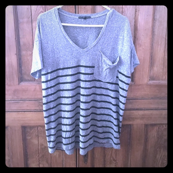 Truly Madly Deeply Striped Slouch Pocket Tee