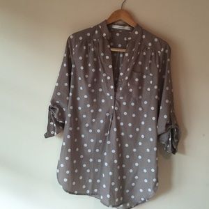 Tan/White Polka Dot Tunic