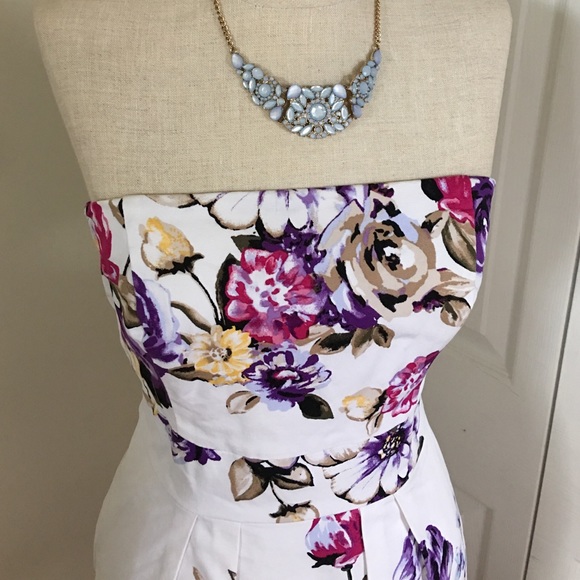 WHBM Strapless Floral A-line Dress - Picture 2 of 4