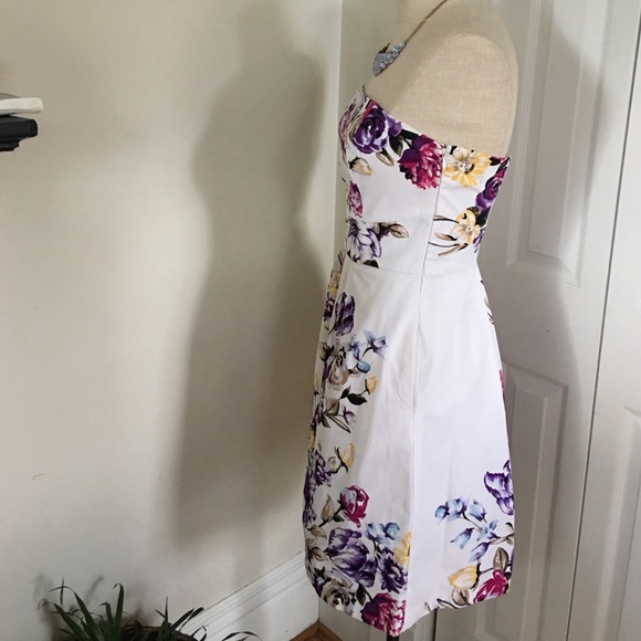 WHBM Strapless Floral A-line Dress - Picture 3 of 4