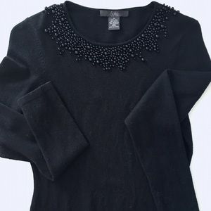 BLACK SILK CASHMERE SWEATER