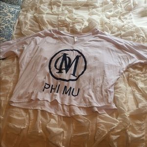 Phi Mu Quarter Sleeve crop