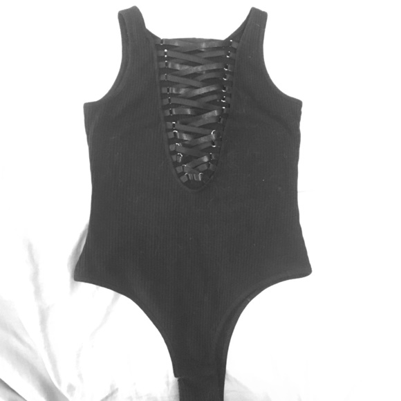Lf lace up bodysuit SMALL NWT