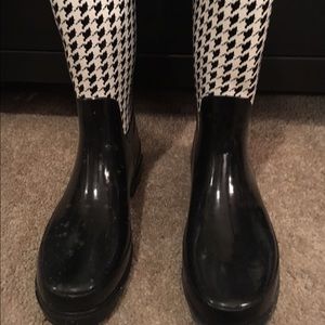 Black and White Rain Boots