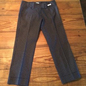 Ann Taylor Loft black mini polka dot crop pants