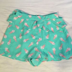 Turquoise ice cream shorts