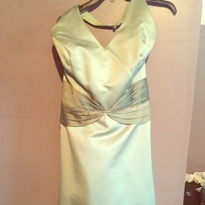 FOREVER YOURS LIGHT GREEN DRESS WITH SASH