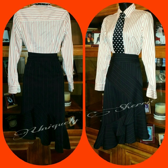 Bisou Bisou Asymmetrical Stripe Skirt - Picture 4 of 4