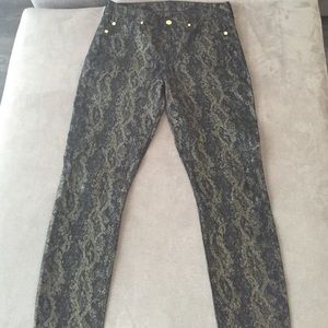 Black and Gold Snake Skin 7 Jeans