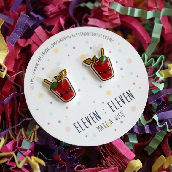 Sunday Brunch Kawaii Bloody Mary Stud Post Earring - Picture 1 of 8