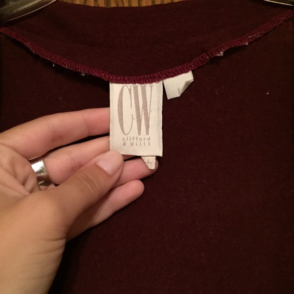 Burgundy Open Cardigan - Picture 2 of 2