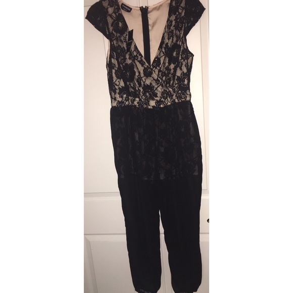 bebe lace jumpsuit