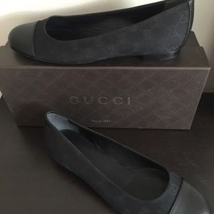 Gucci Guccissima Fabric Cap Toe Flat NEW