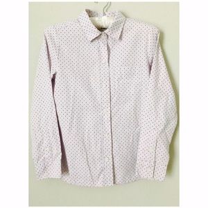 J. Crew Purple/Black Polka Dot Button Down Shirt