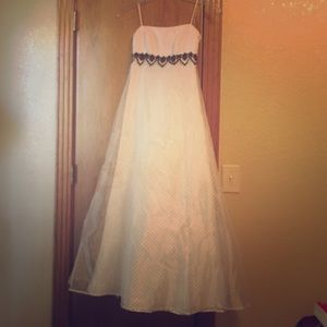 White polka dot formal dress