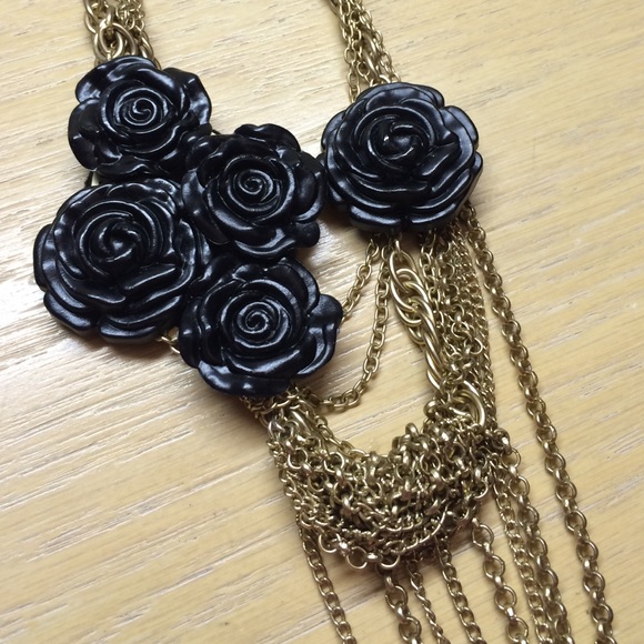 Express Black Rose Necklace