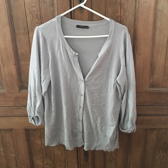 Cyrus Blue Gray Button Down Sweater