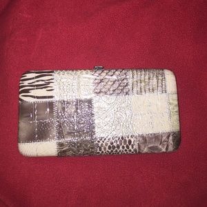 Faux leather wallet clutch