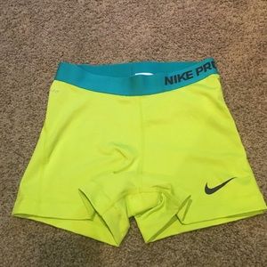 Neon yellow Nike pro spandex