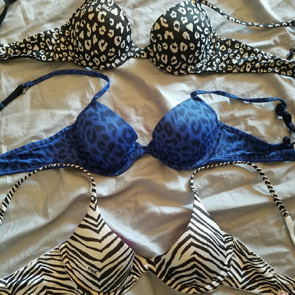Victoria's Secret PINK 34A animal print bras